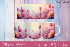 Flowers Mug Sublimation, Floral Design Mug Product Image 1