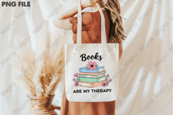 Book Are My Therapy Png, Flower Book Png Product Image 3