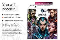 Biopunk Character Clipart,cyber Post-Apocalyptic sublimation Product Image 2