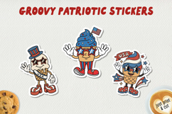 Groovy Patriotic Stickers PNG Product Image 1
