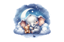 Cute Elephant Clipart - PNG File Product Image 1