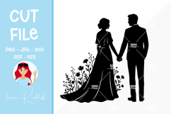 Bride and groom silhouette, cut file, wedding SVG Product Image 1