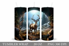 3D Deer Tumbler Design. Deer Tumbler Sublimation Product Image 1