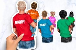 Family clipart, dad with son or daughter Product Image 1