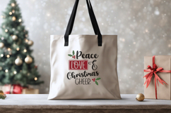 Peace, Love and Christmas Cheer svg file, Holiday svg Product Image 4