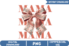Mama Coquette Bow Sublimation, Retro Mama Png Product Image 1