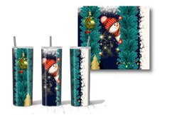 Christmas Snowman Tumbler Sublimation 20 Oz Product Image 2
