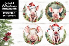 Baby Farm Animals PNG Christmas Ornaments or Coasters Product Image 12