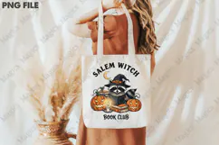 Funny Raccoon Salem Witch Book Club PNG Product Image 3