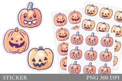 Cute Pumpkin Sticker. Funny Pumpkin Stickers Design Product Image 1