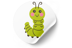 Caterpillar sticker set bright cartoon insects pack Product Image 3