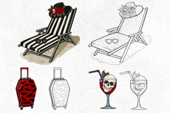 45 Summer Goth Tattoo Stamp Brushes for Procreate Product Image 3