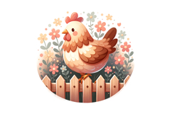 Cute Hen Clipart - PNG File Product Image 2