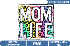 Leopard Momlife Sublimation, Retro Mama Png Product Image 1