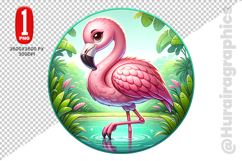 Cute Flamingo Clipart - PNG File Product Image 2