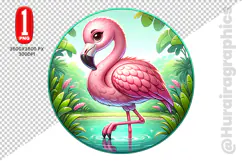 Cute Flamingo Clipart - PNG File Product Image 2