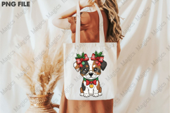 Watercolor Cute Dog Christmas PNG Product Image 3