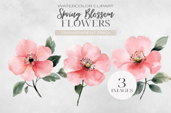 Spring Blossom Flowers Clipart, Watercolor Floral PNG. Product Image 1