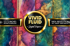 Vivid Fluid Digital Papers - 04 Variations Product Image 1