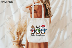 Retro Just a Merry Penguin Christmas Png Product Image 3