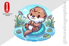 Cute Otter Clipart - PNG File Product Image 2