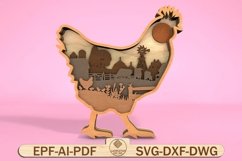 Chicken Stand Decor Multilayer 3D Laser Cut Files SVG Product Image 1