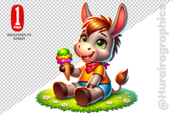 Cute Donkey Clipart - PNG File Product Image 2