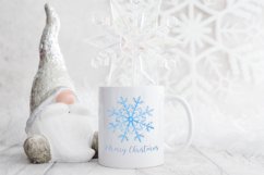 Watercolor snowflakes Christmas clipart, Winter snow png Product Image 2