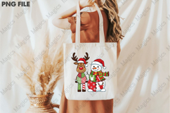 Patchwork Christmas Snowman Reindeer PNG Product Image 3