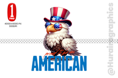 Patriotic Eagle with Hat and Sunglasses American Design Product Image 1
