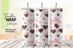 3D Heart pattern tumbler wrap sublimation png Product Image 1
