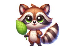 Cute Raccon Clipart - PNG File Product Image 1