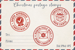 Vintage Christmas Postage Stamps | Retro Mail Labels SVG PNG Product Image 1