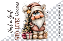 Just a Girl who loves Gnomes PNG, Christmas Cute Gnome PNG Product Image 1