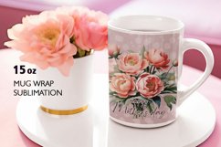 Mother's Day Pink Peonies Mug Wrap Sublimation Product Image 1