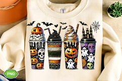 Skeleton Coffee Cups Sweatshirt PNG, Coffee Lover Sweatshirt Product Image 2