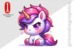 Cute Unicorn Clipart - PNG File Product Image 2