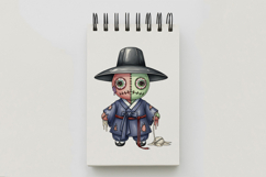 Korean Gat Hat Hanbok Voodoo Doll Stitched PNG Halloween Product Image 5