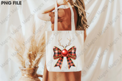 Red Glitter Antler Bow Christmas Clipart Product Image 3