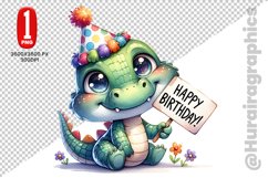 Cute Crocodile Clipart - PNG File Product Image 1