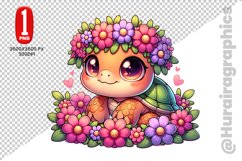 Cute Turtle Clipart - PNG File Product Image 1