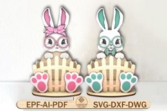 Easter Bunny Basket Svg,Easter Basket Laser Svg Product Image 1