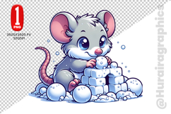 Cute Rat Clipart - PNG File Product Image 1