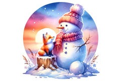 Snow Men Clipart- PNG File Product Image 1