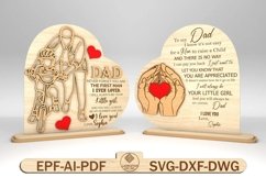Personalized Dad And Daughter Heart Stand Decor SVG Product Image 1