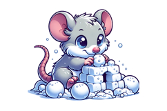 Cute Rat Clipart - PNG File Product Image 2
