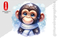 Cute Monkey Clipart - PNG File Product Image 1