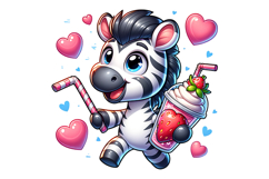 Cute Zebra Clipart - PNG File Product Image 1