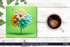 Square Coaster | 3D Flowers | Colorful Floral Design Product Image 1