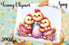 Spring animal clipart|Cute chicken easter animals clipart Product Image 1